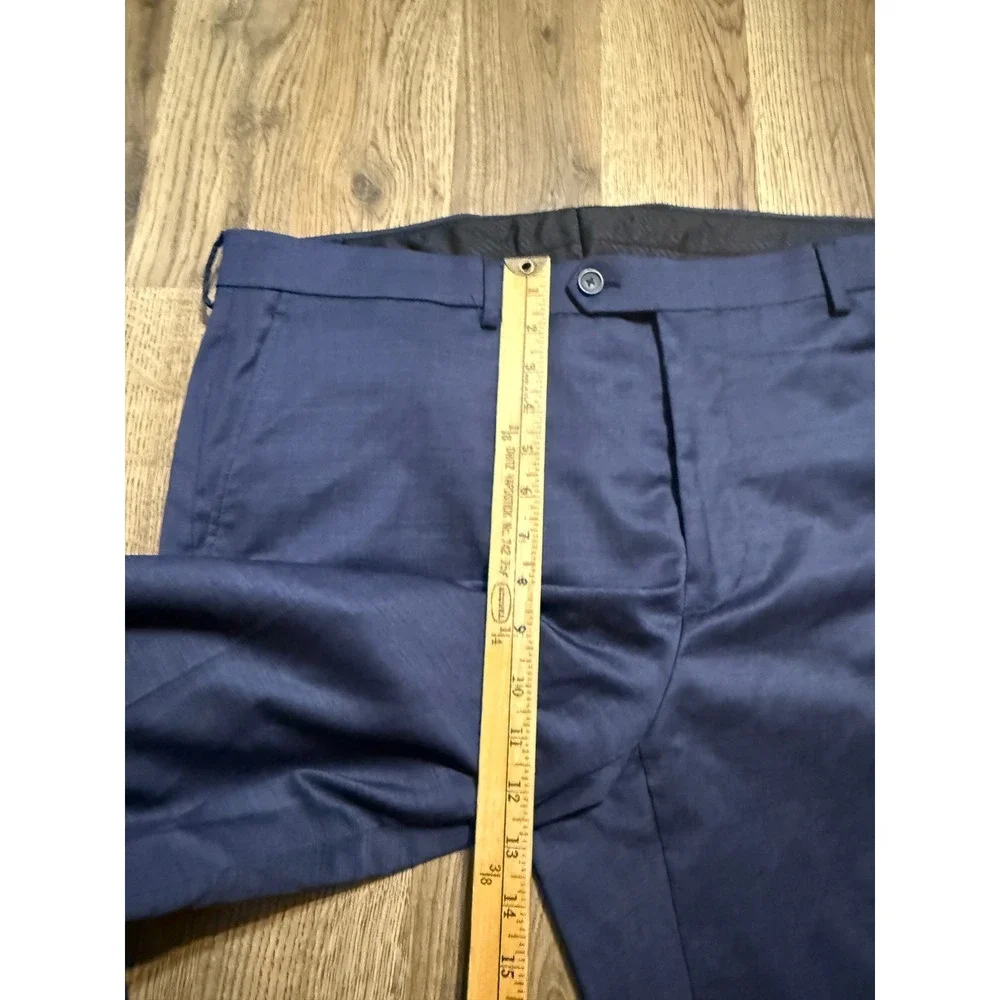 Awearness Kenneth Cole Pants Mens Size 38 Blue Dress Pants Flat Front Slim Fit